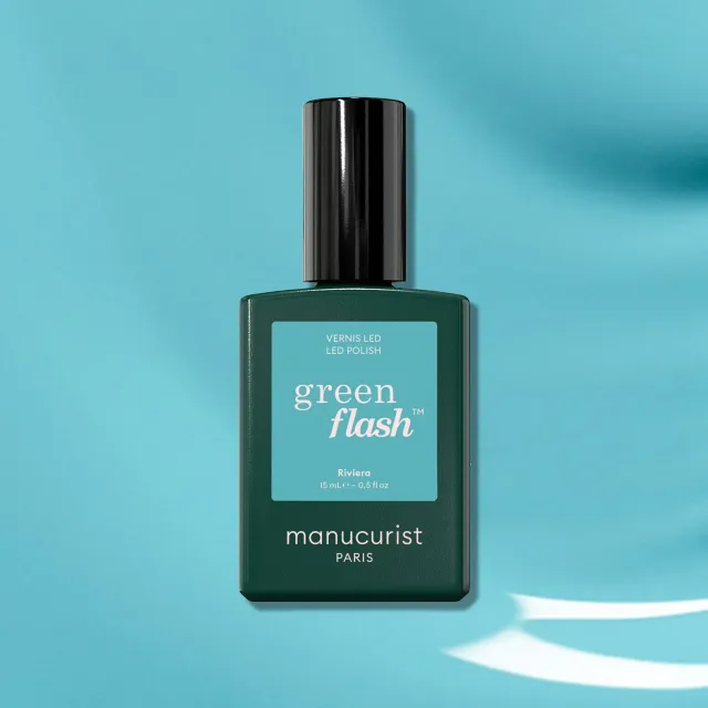 Manucurist Green Flash gel neglelakk Riviera turkisblå
