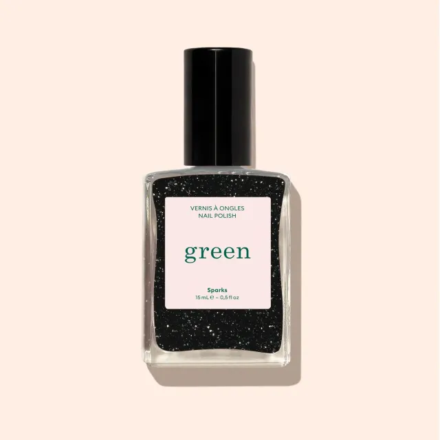 Manucurist Green Sparks neglelakk glitter svart