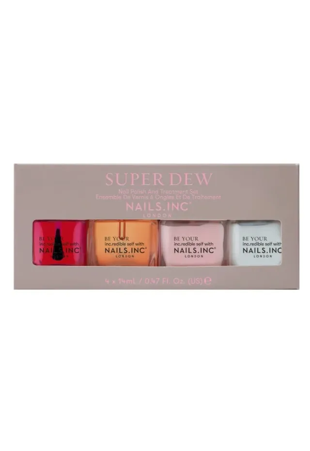 Nails Inc Super Dew neglelakksett 4-pk glansfull