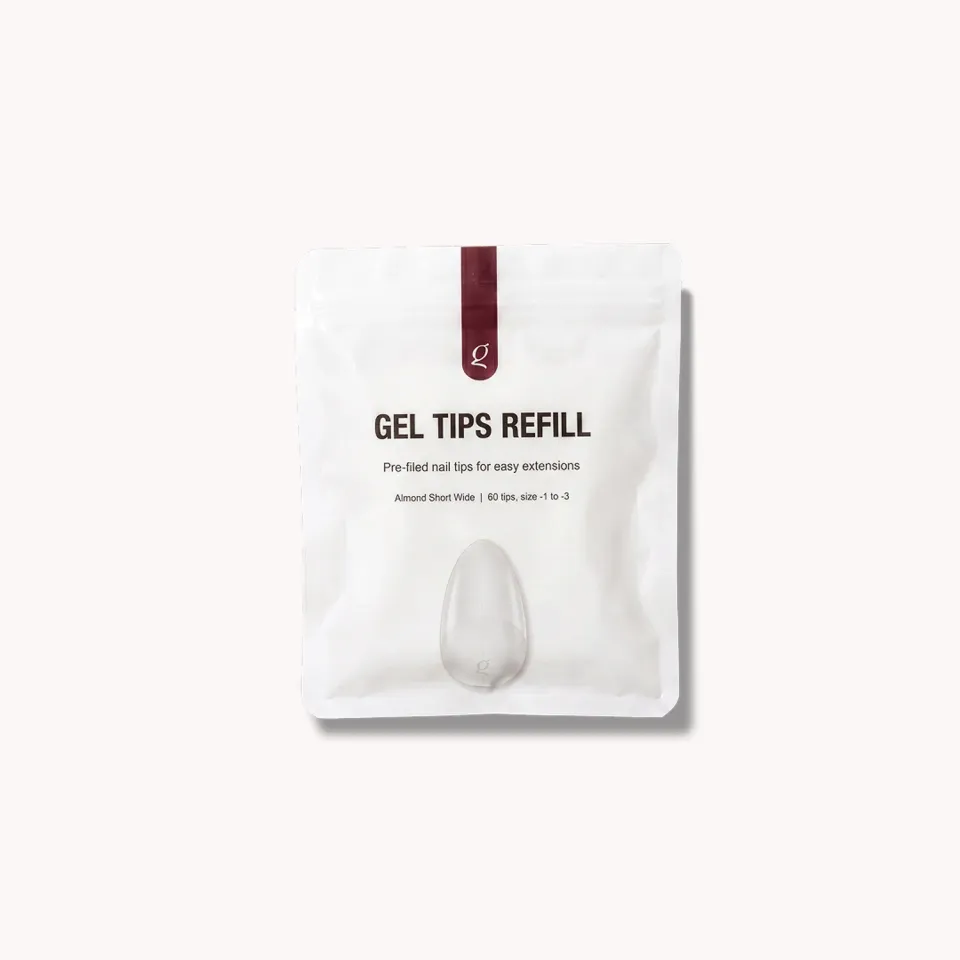 The Gel Collection Gel Tips Wide Almond Short refill 60 stk