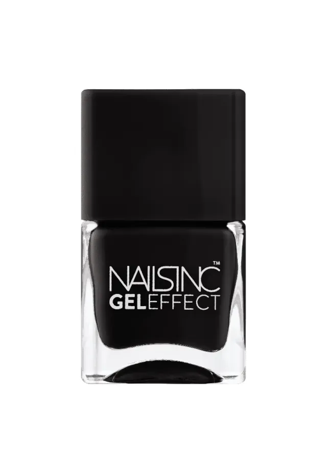 Nails Inc Black Taxi neglelakk gel-effekt svart
