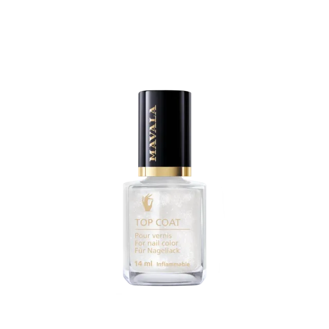 Mavala Star Top Coat glitter-overlakk sølv gull rosa