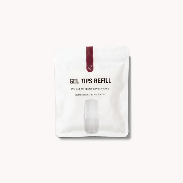 The Gel Collection Gel Tips Square Medium refill 60 stk fleksible