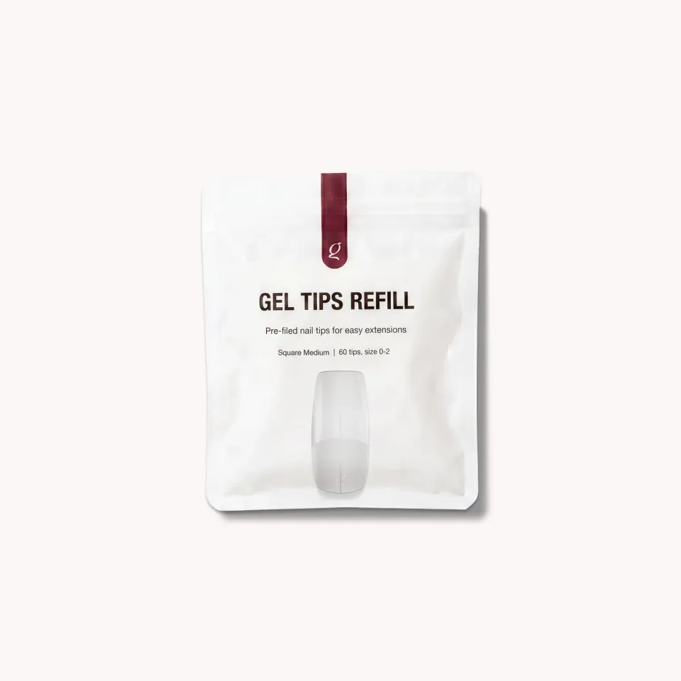 The Gel Collection Gel Tips Square Medium refill 60 stk fleksible