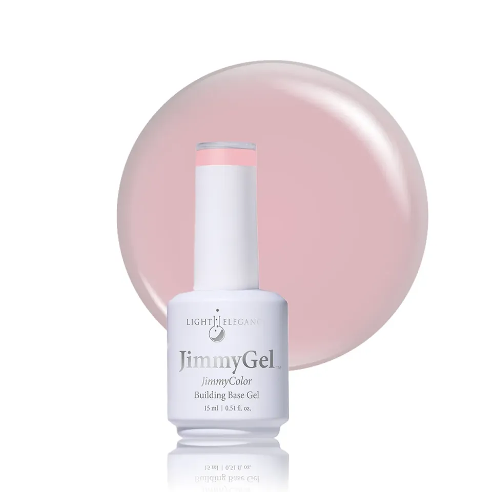 Light Elegance JimmyGel Soft Pink byggegel 15 ml semi-transparent rosa