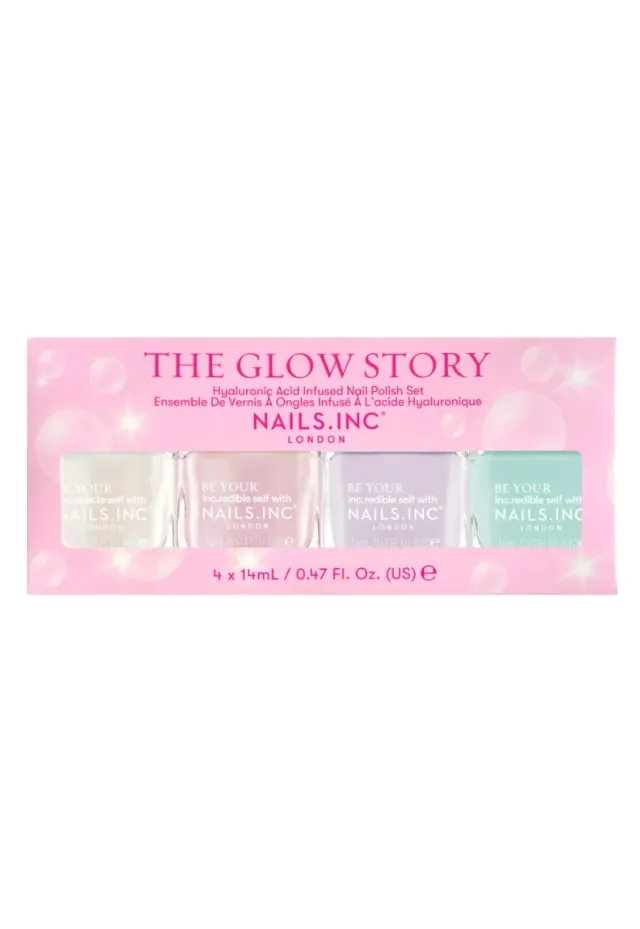 Nails Inc London The Glow Story neglelakksett 4-pakning glans