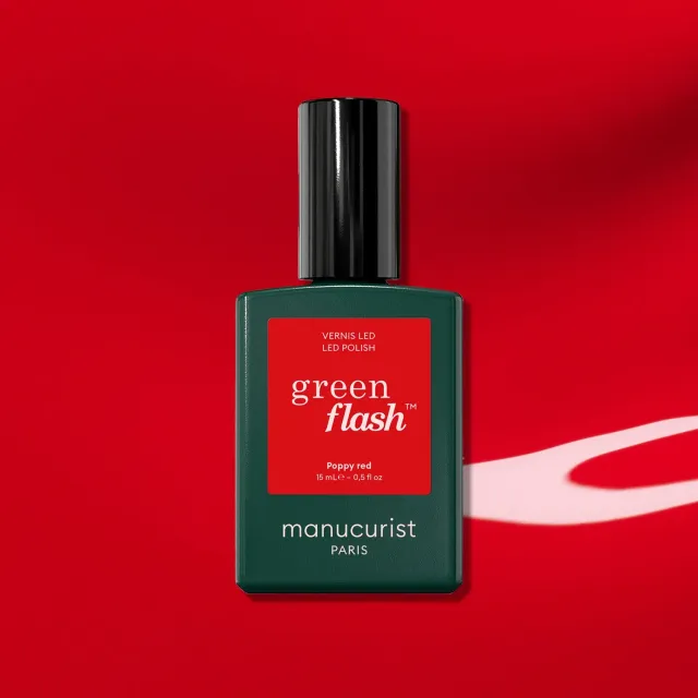 Manucurist Green Flash Poppy Red gel neglelakk oransjerød