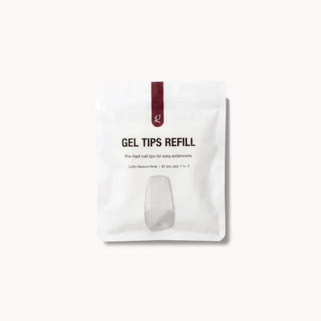 The Gel Collection Wide Coffin Medium geltips 60 stk refill
