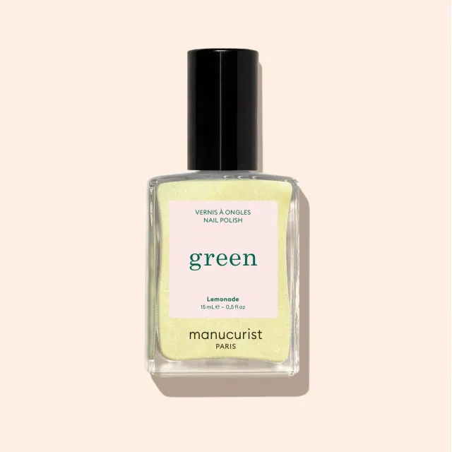 Manucurist Green Lemonade neglelakk lysegul glitter